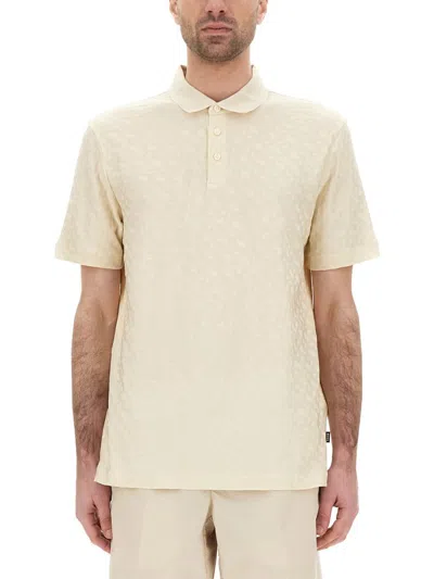 Hugo Boss Boss Cotton Polo In Neutral