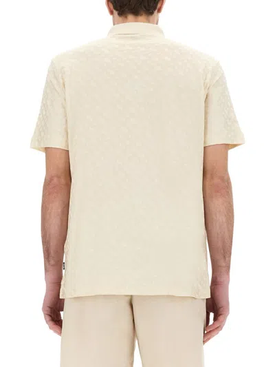 Hugo Boss Boss Cotton Polo In Neutral
