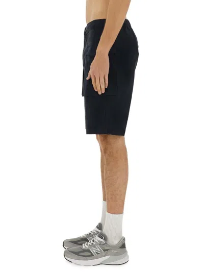 Aspesi Bermuda Shorts With Elastic Waistband And Pockets In Blue