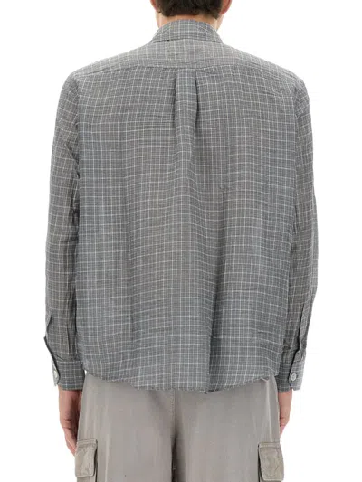 Our Legacy Checked Pattern Button-down Collar Shirt In Gray