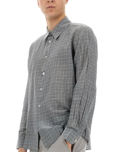 Our Legacy Checked Pattern Button-down Collar Shirt In Gray