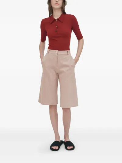 Rosetta Getty Wide-leg Bermuda Shorts In Neutrals