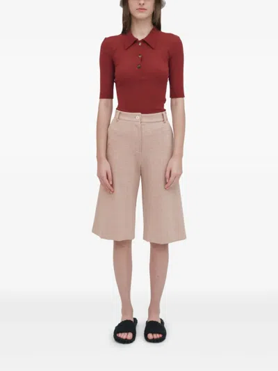 Rosetta Getty Wide-leg Bermuda Shorts In Neutrals