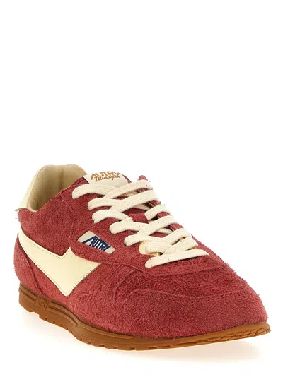 Autry Windspin Sneakers In Suede And Parrot Leather And Rutabaga