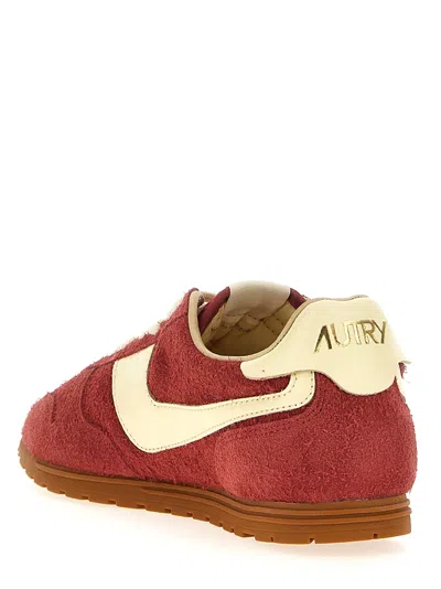 Autry Windspin Sneakers In Suede And Parrot Leather And Rutabaga