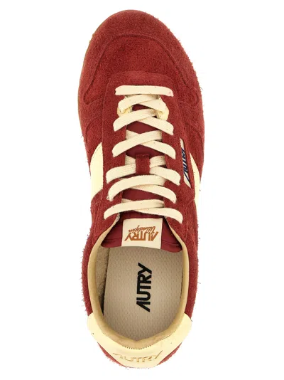 Autry Windspin Sneakers In Suede And Parrot Leather And Rutabaga