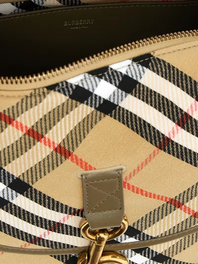 Burberry Small Handbag With Adjustable Strap And Check Pattern