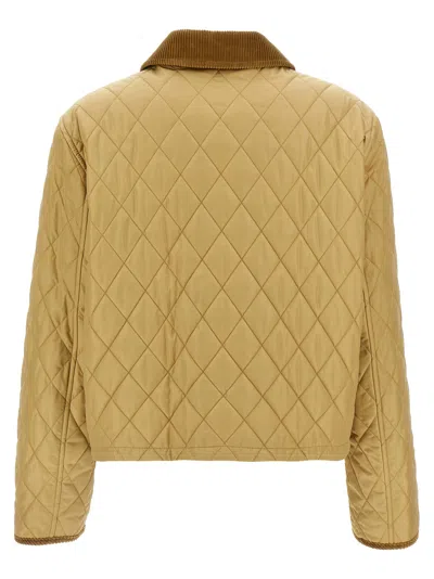 Burberry Quilted Jacket With Corduroy Collar And Pockets