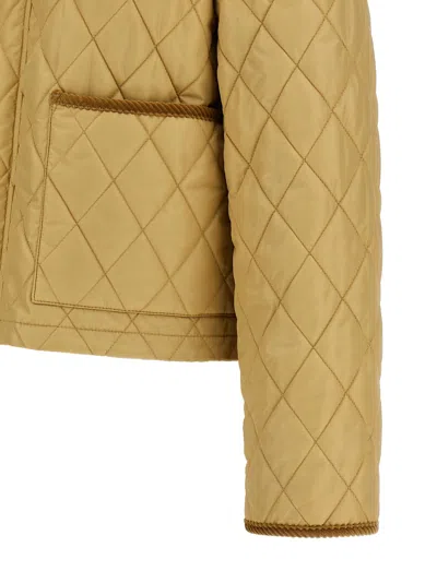 Burberry Quilted Jacket With Corduroy Collar And Pockets