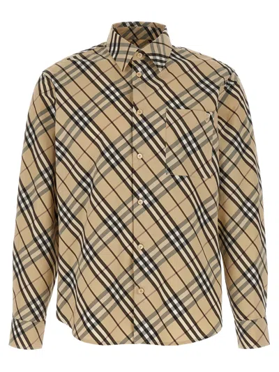 Burberry Check Shirt With Button-down Collar And Chest Pocket