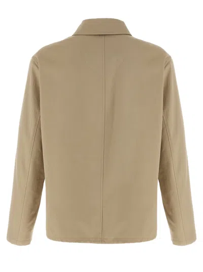 Burberry Gabardine Jacket With Collared Neck And Side Pockets