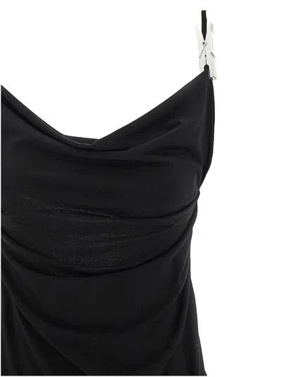 Coperni Stretch Jersey Maxi Dress With Decorative Clips