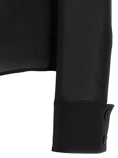 Courrèges Double Pocket Collared Shirt With Cuffed Sleeves