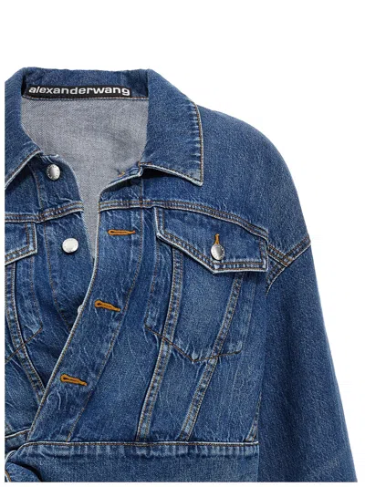 Alexander Wang Wrapped Trucker Casual Jackets And Parka Blue
