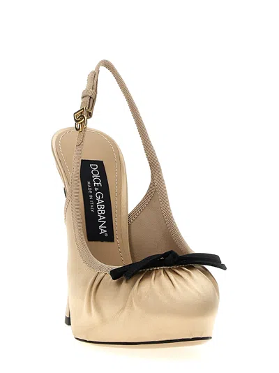 Dolce & Gabbana Vally Satin Platform Slingback Pumps