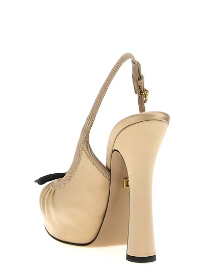 Dolce & Gabbana Vally Satin Platform Slingback Pumps