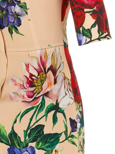Dolce & Gabbana Women Satin Dress With Iconic Floral Print
