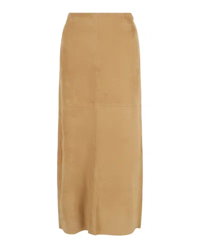Ferragamo Lambskin Leather Pencil Skirt In Multi