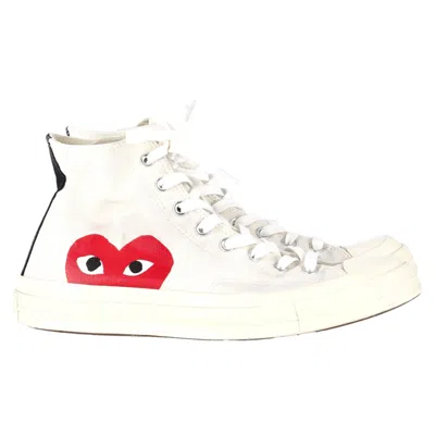 Comme Des Garçons Play X Converse Chuck 70 High-top Red Heart Sneakers In White Cotton In White