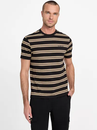 Guess Factory Eco Zack Striped Tee In Black