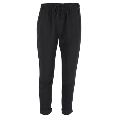 Alexander Wang Drawstring Straight-leg Trousers In Black Viscose In Black