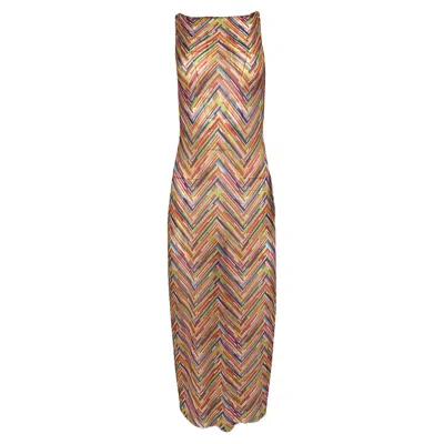 Missoni Mare Printed Tulle Maxi Dress In Multicolor Polyamide In Multi