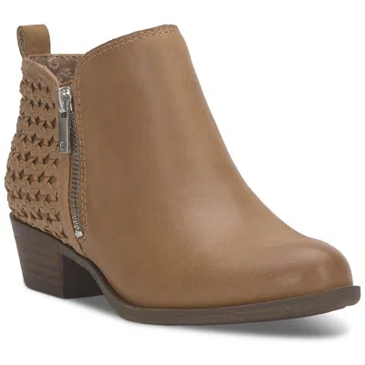 Lucky Brand Womens Zipper Leather Booties In Multi