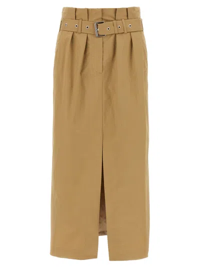 Dries Van Noten Pleated Long Skirt Belted Waist