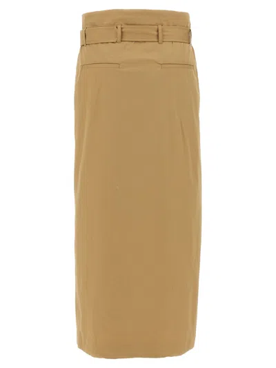 Dries Van Noten Pleated Long Skirt Belted Waist