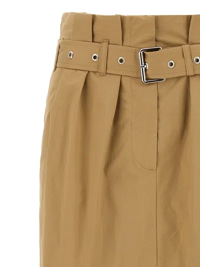 Dries Van Noten Pleated Long Skirt Belted Waist