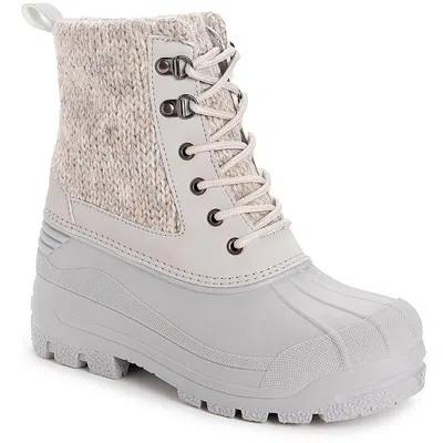 Muk Luks Womens Faux Fur Lined Faux Fur Winter & Snow Boots In Grey