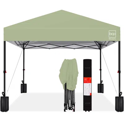 Best Choice Products 10x10ft Easy Setup Pop Up Canopy W/ 1-button Setup, Wheeled Case, 4 Weight Bags