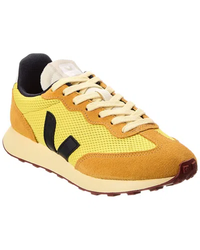 Veja Rio Branco Leather-trimmed Suede And Alveomesh Sneakers In Yellow