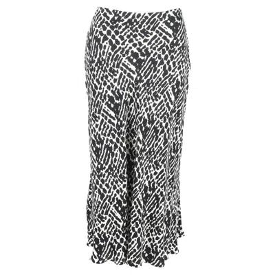 Ba&sh Ba & Sh Oddy Printed Midi Skirt In Black And White Viscose In Black