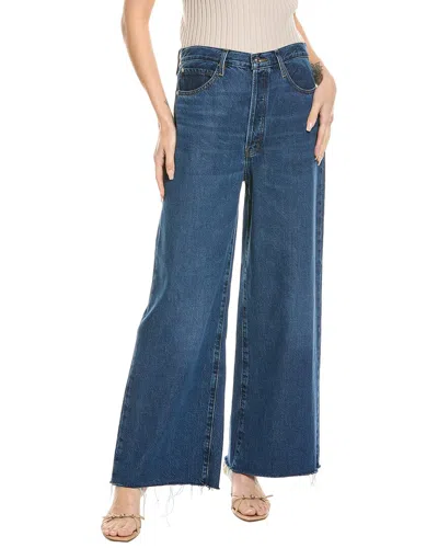 Frame Le Slim Palazzo Bardot Pocket Wide Leg Jeans In Blue