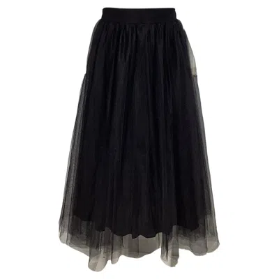 Shop Zimmermann Tulle Midi Skirt In Black Polyamide