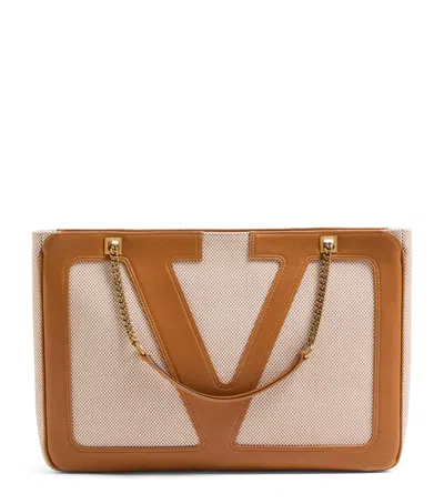 Valentino Viva Superstar Canvas Shoulder Bag In Neutral