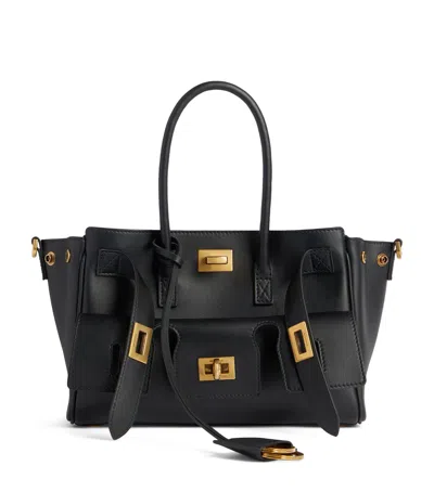 Balenciaga Mini Bel Air Leather Top Handle Bag In Black