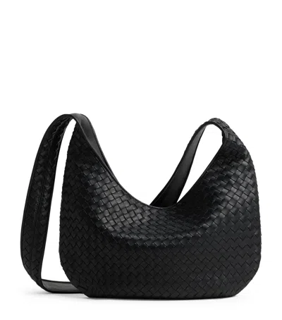 Bottega Veneta Brown Veneto Crossbody Bag In Black