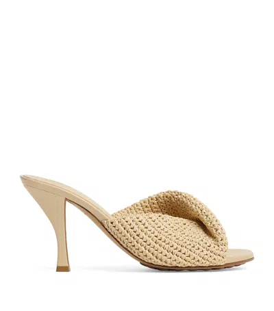 Bottega Veneta Blink Crocheted Raffia Mules In White