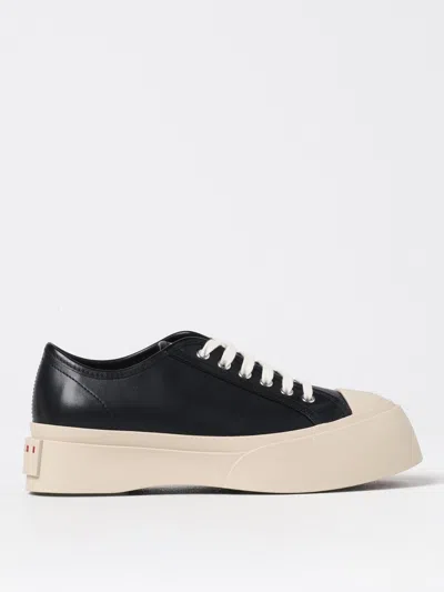 Marni Black Smooth Leather Sneakers In Black
