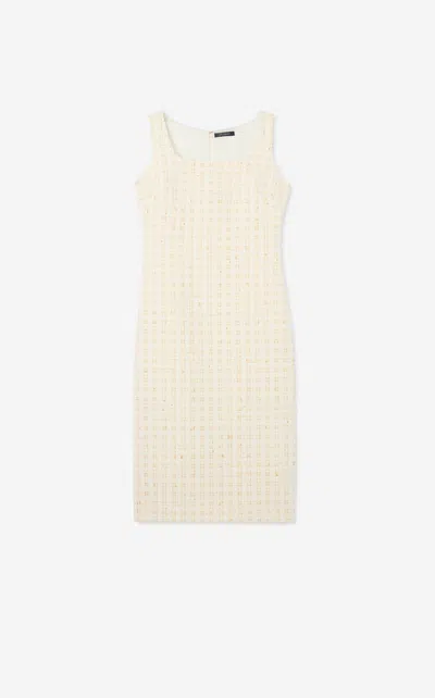 St John Pique Knit Short Sleeve Dress In Ofwh
