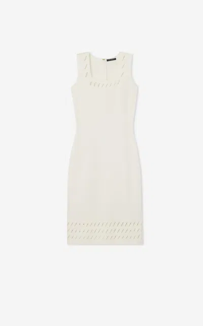 St John Pique Knit Short Sleeve Dress In Ofwh