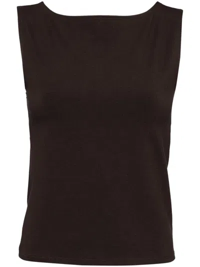 Reformation Dusk Knit Top In Brown