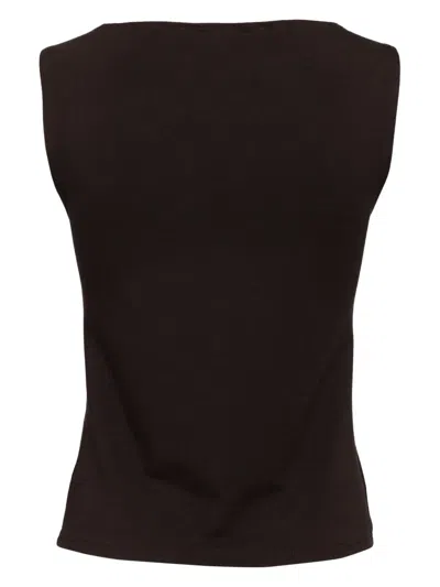 Reformation Dusk Knit Top In Brown