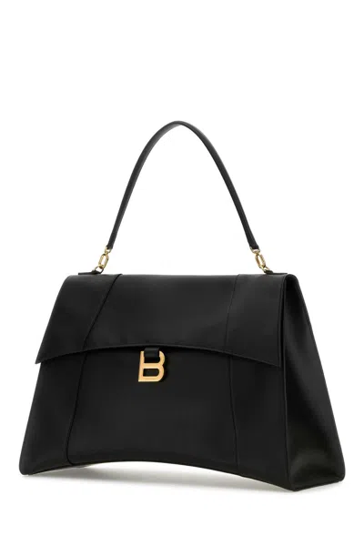Balenciaga Women's Leather Hourglass Shoulder Bag In Black