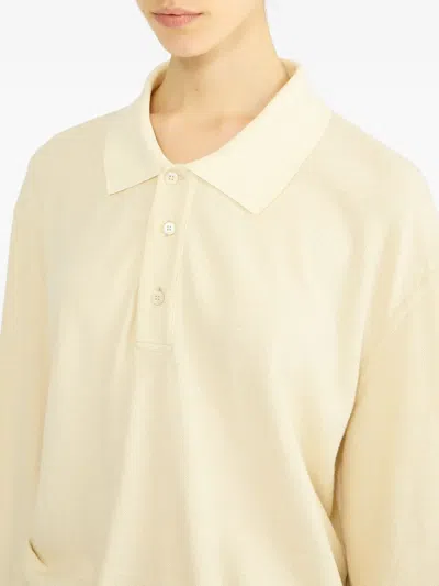 Maison Margiela Cotton And Linen Blend Midi Dress In Neutral