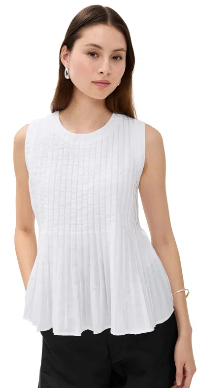 Meimeij Mini Pleats Sleeveless Top Off White In Off White