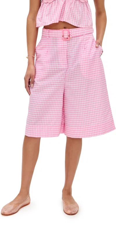 Pitusa Colorblock Bermuda Shorts Pink In Pink