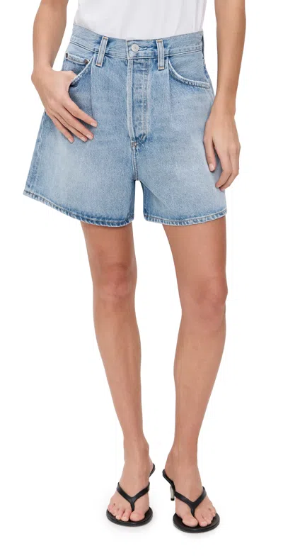 Agolde Rhoda High-rise Denim Shorts In Backbeat